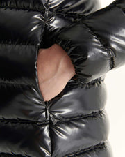 Doudoune mi-longue laquée Grand Froid Noir Perle