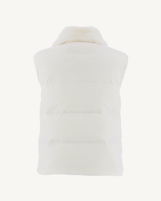 Doudoune avec des cristaux Swarovski®️ sans manches réversible Grand Froid Blanc Daria