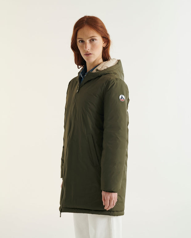 Doudoune longue réversible Army/Beige Roma 2.0